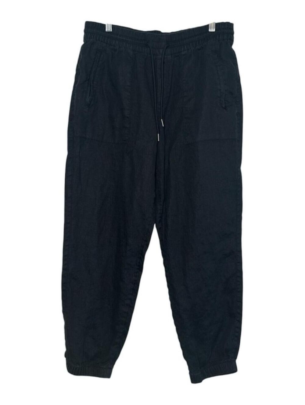 Athleta Women's Black Cabo Linen Jogger Pants Size MP